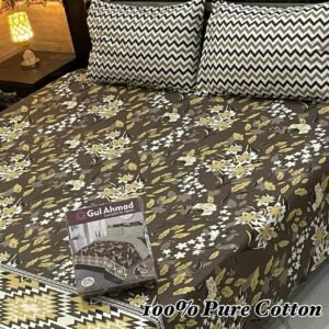 Sleep in Earthy Comfort: 100% Pure Cotton Flower Print Bedsheet