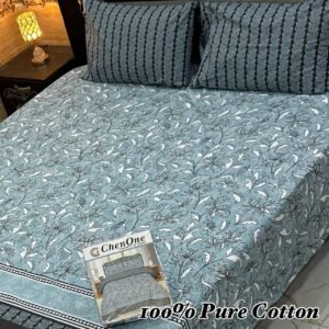 Sleep in Tranquil Comfort: 100% Pure Cotton Botanical Print Bedsheet