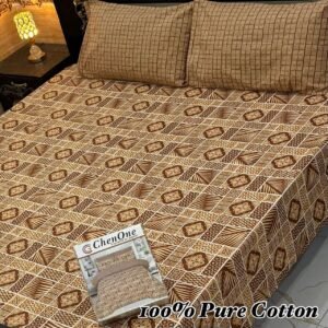 Comfortable Pure Cotton Double Bedsheet - Abstract Tribal Design