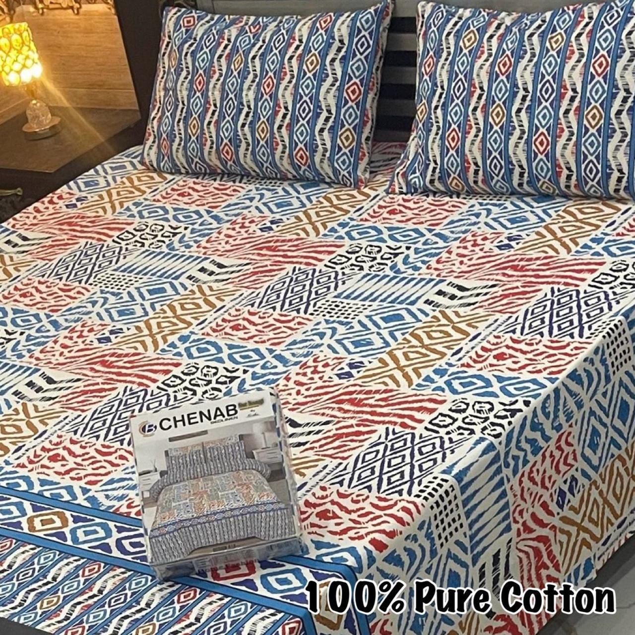 Double Bedsheet Set - Artistic Tribal Motif - Pure Cotton