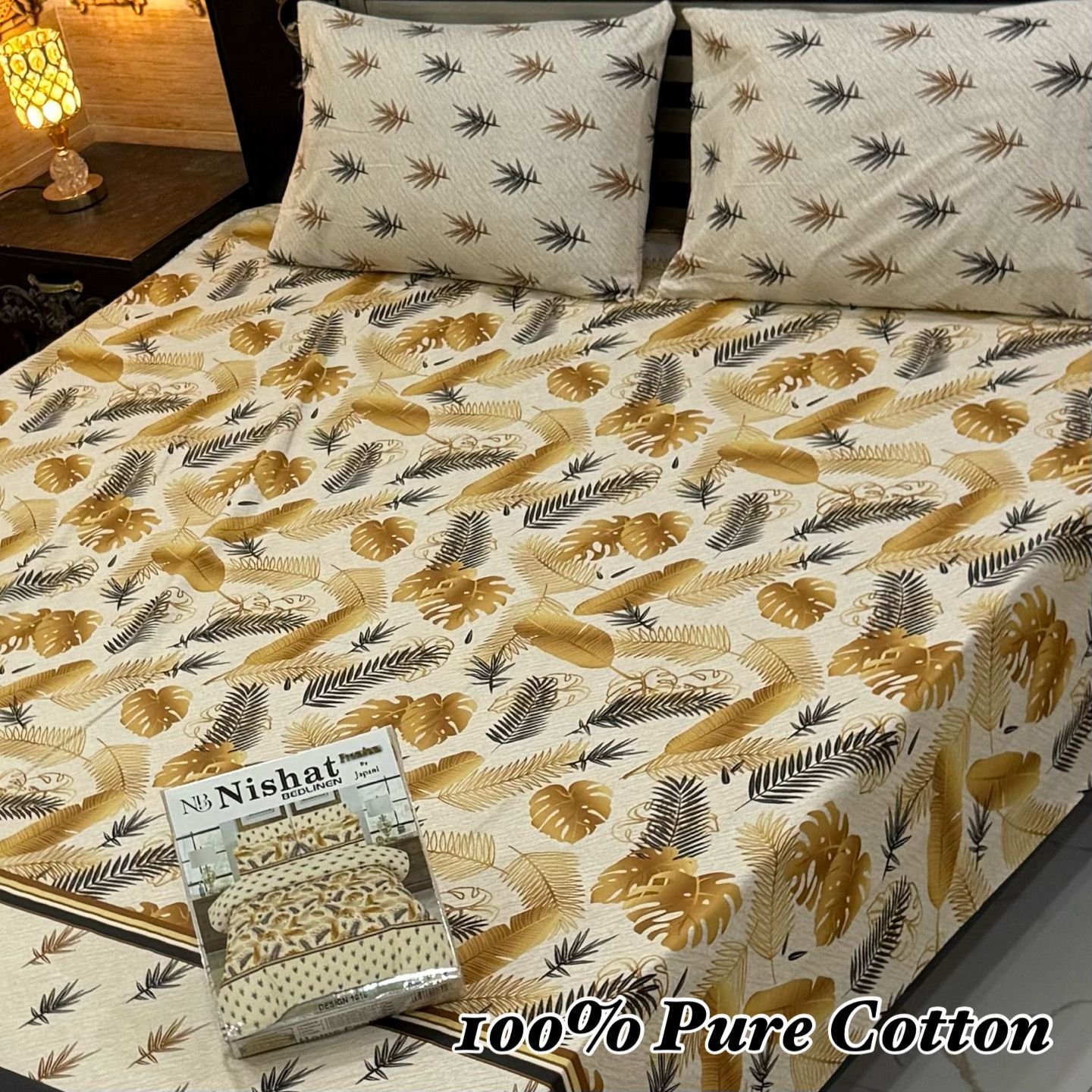 Relaxing & Inviting: Botanical Double Bedsheet for a Soothing Ambiance