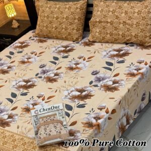 Timeless Botanical Double Bedsheet - Earthy Tones