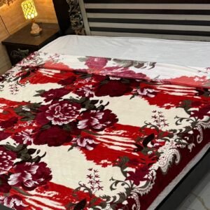 Crimson Bloom AC Blanket - Bold Floral Comfort