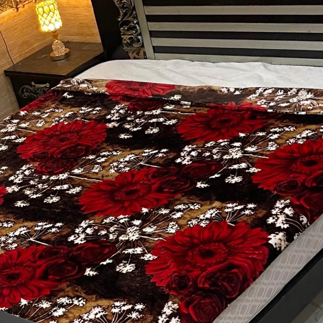 Crimson Garden AC Blanket - Bold Floral Comfort
