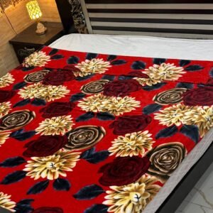 Crimson Garden AC Blanket - Bold Floral Comfort