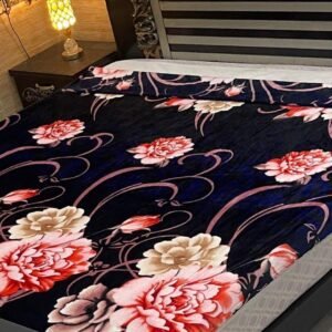 Midnight Rose AC Blanket - Elegant Floral Bloom
