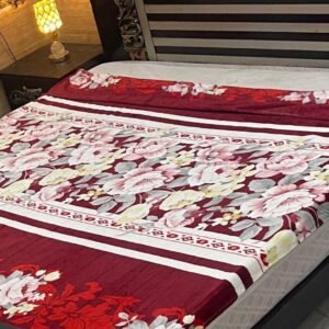 Maroon Blossom AC Blanket - Elegant Floral Comfort