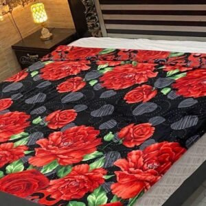 Crimson Passion AC Blanket - Bold Floral Charm