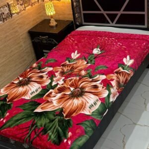 Floral Design Single Bed AC Blanket – Warm and Vibrant Comfort